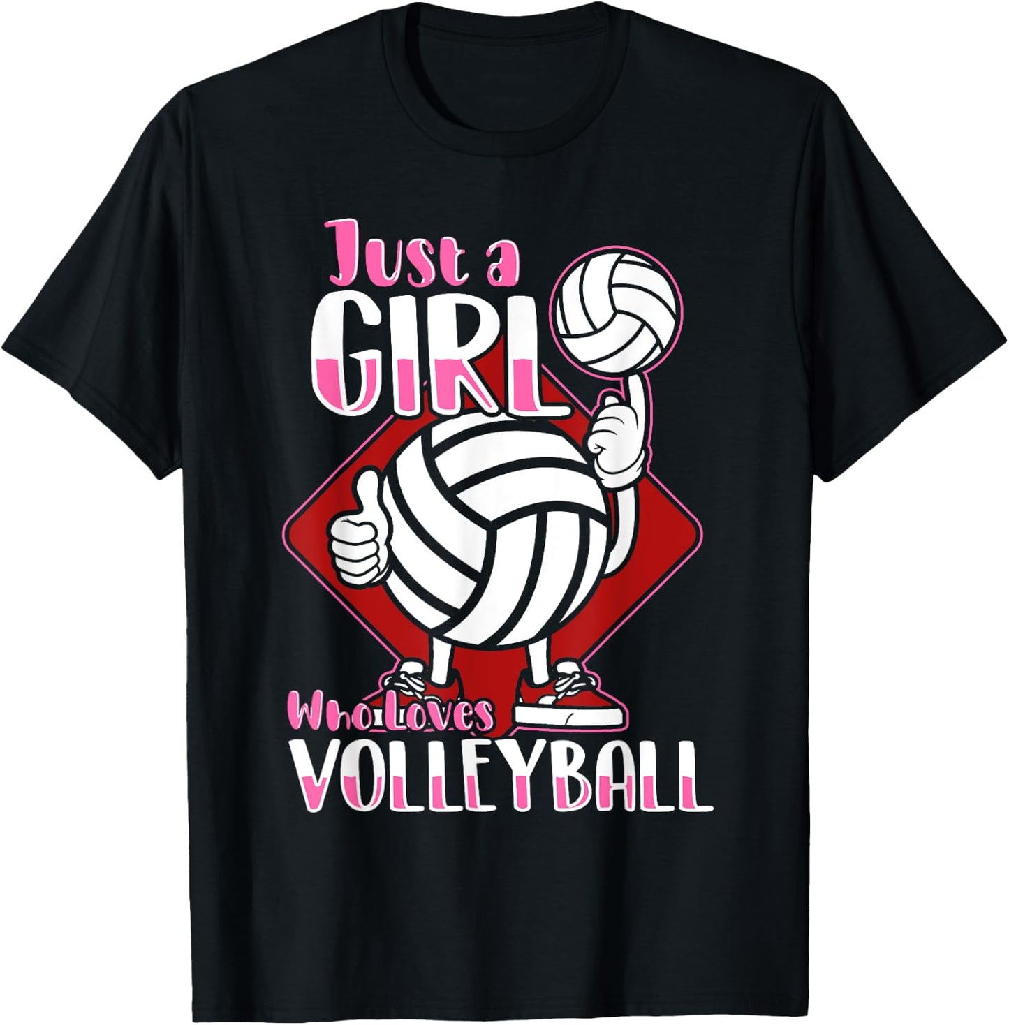 Just A Girl Who Loves Volleyball Quote for Volleyball Player T-Shirt - T-Shirt | Black