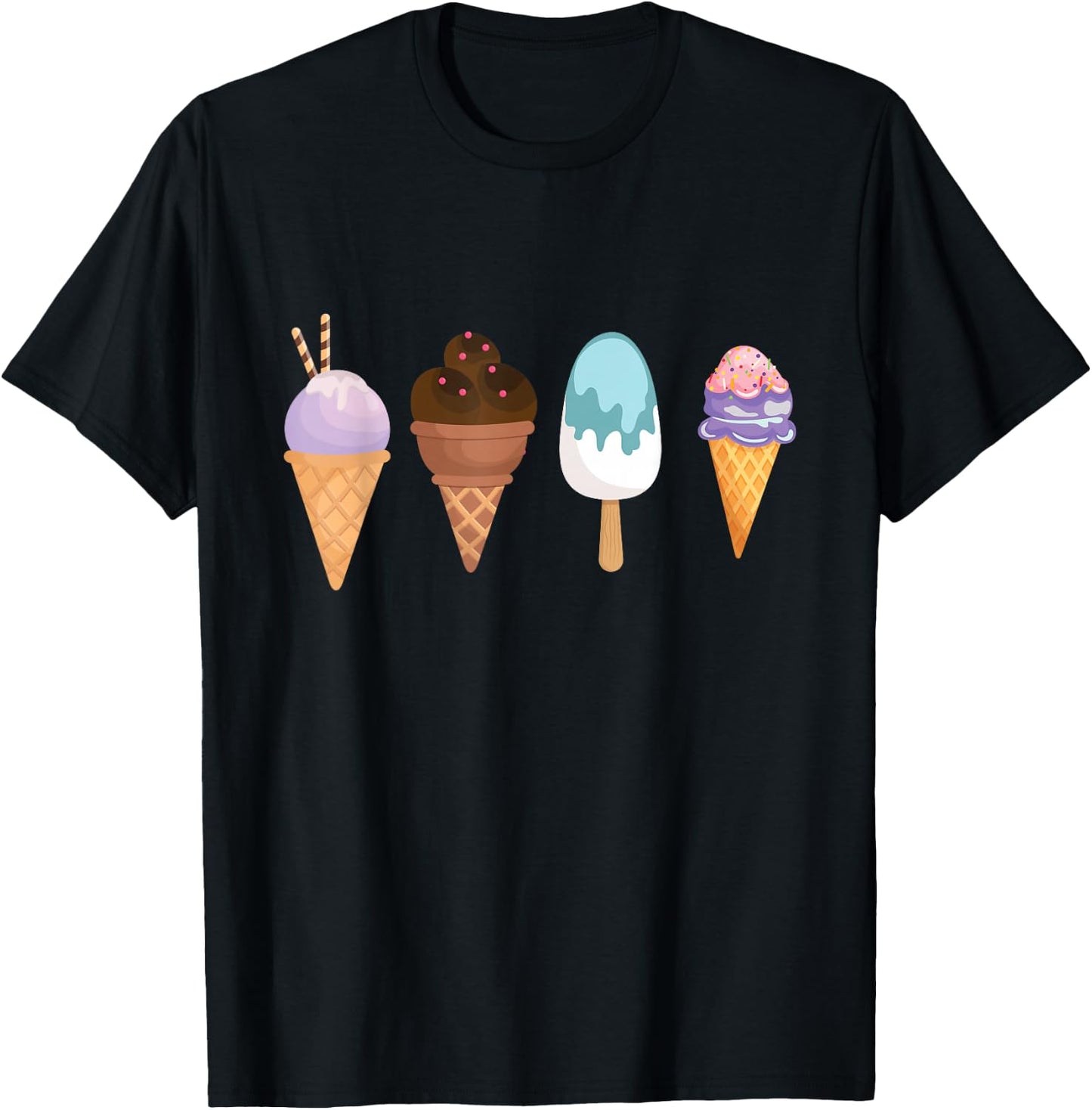 Ice Ball I Ice Cream I Ice Cream Soft Ice Cream Children's Summer Ice , black T-Shirt - T-Shirt | Black