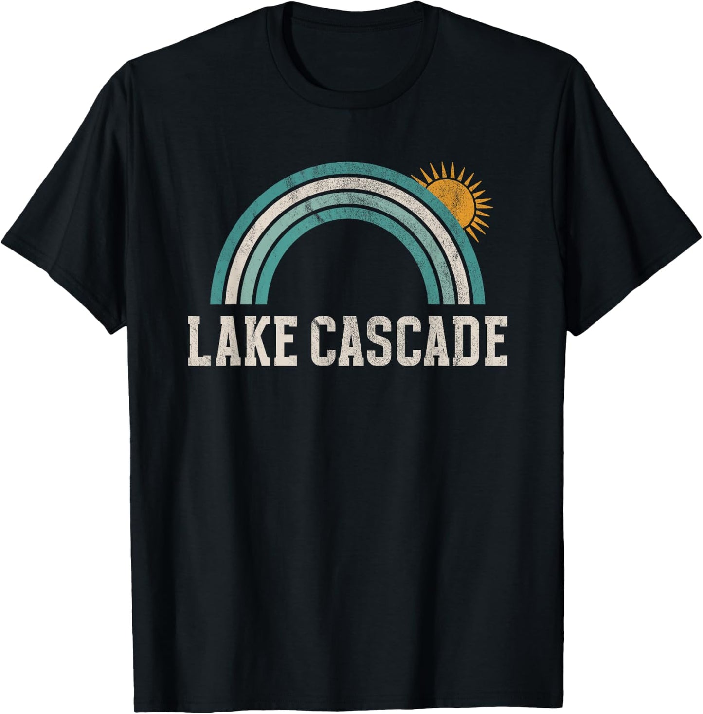 Lake Cascade Idaho Outdoors Vintage T-Shirt - T-Shirt | Black