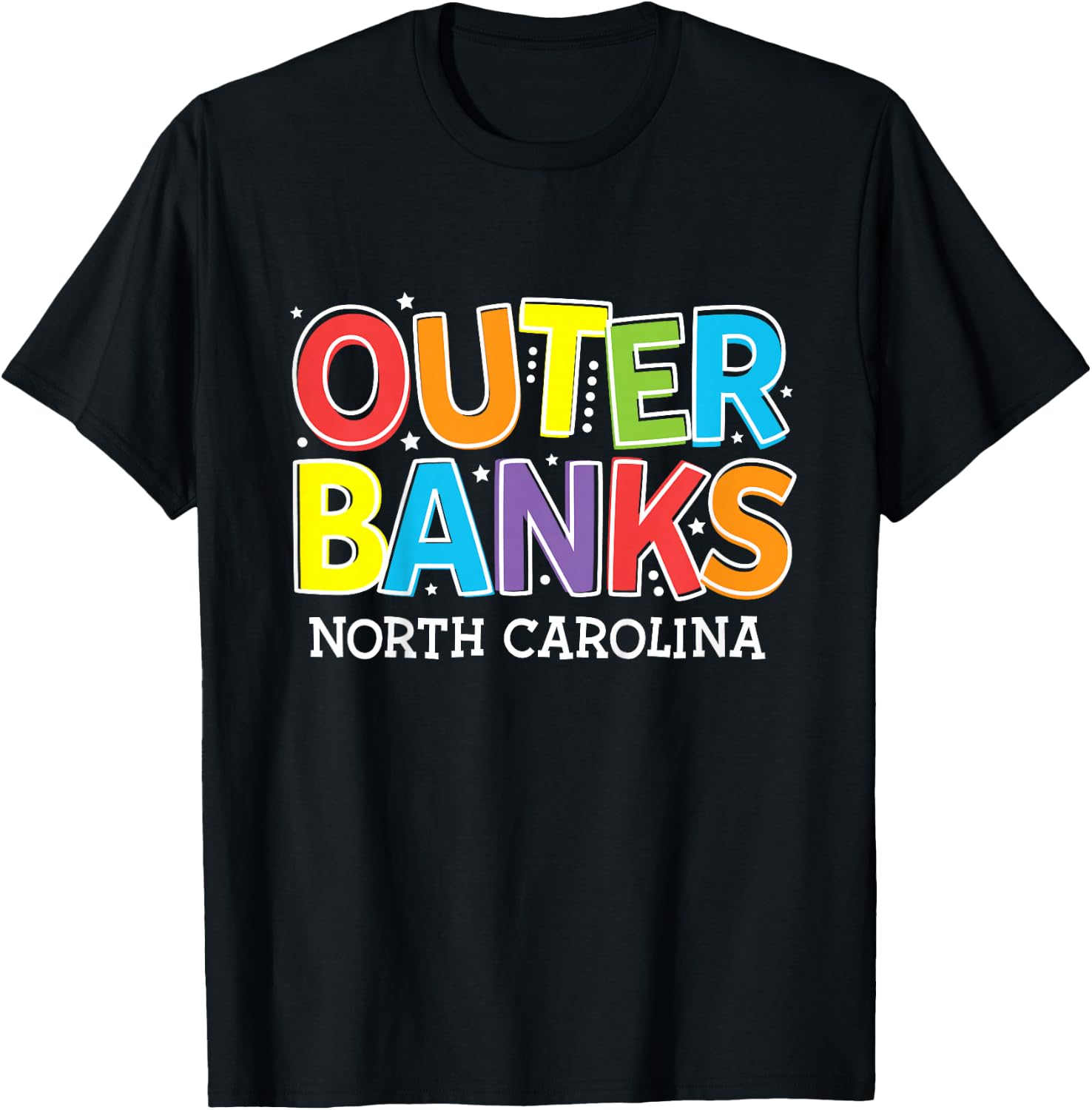 Outer Banks Souvenir NC Colorful Boys Girls Toddler Kids T-Shirt - T-Shirt | Black