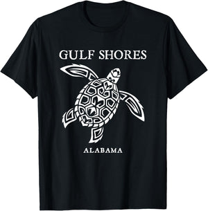 Gulf Shores Alabama Retro Sea Turtle Boys Girls Toddler T-Shirt - T-Shirt | Black