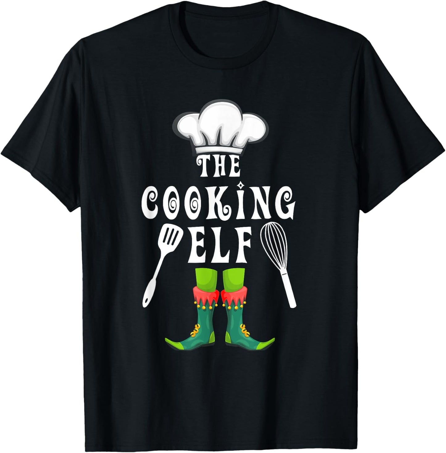The Cooking Elf Family Matching Group Christmas T-Shirt - T-Shirt | Black