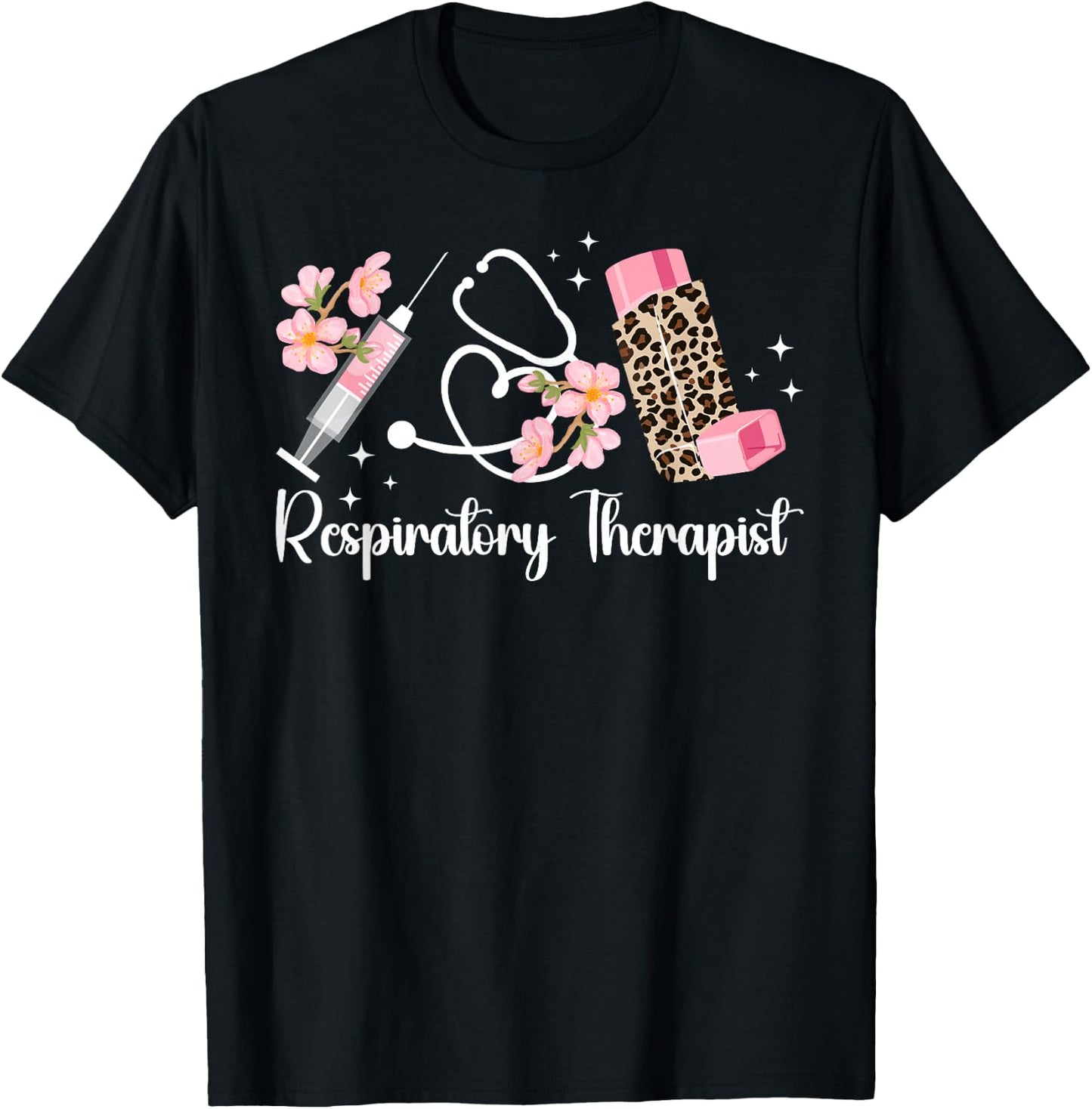 Respiratory Therapist Leopard Respiratory Therapy RT T-Shirt - T-Shirt | Black
