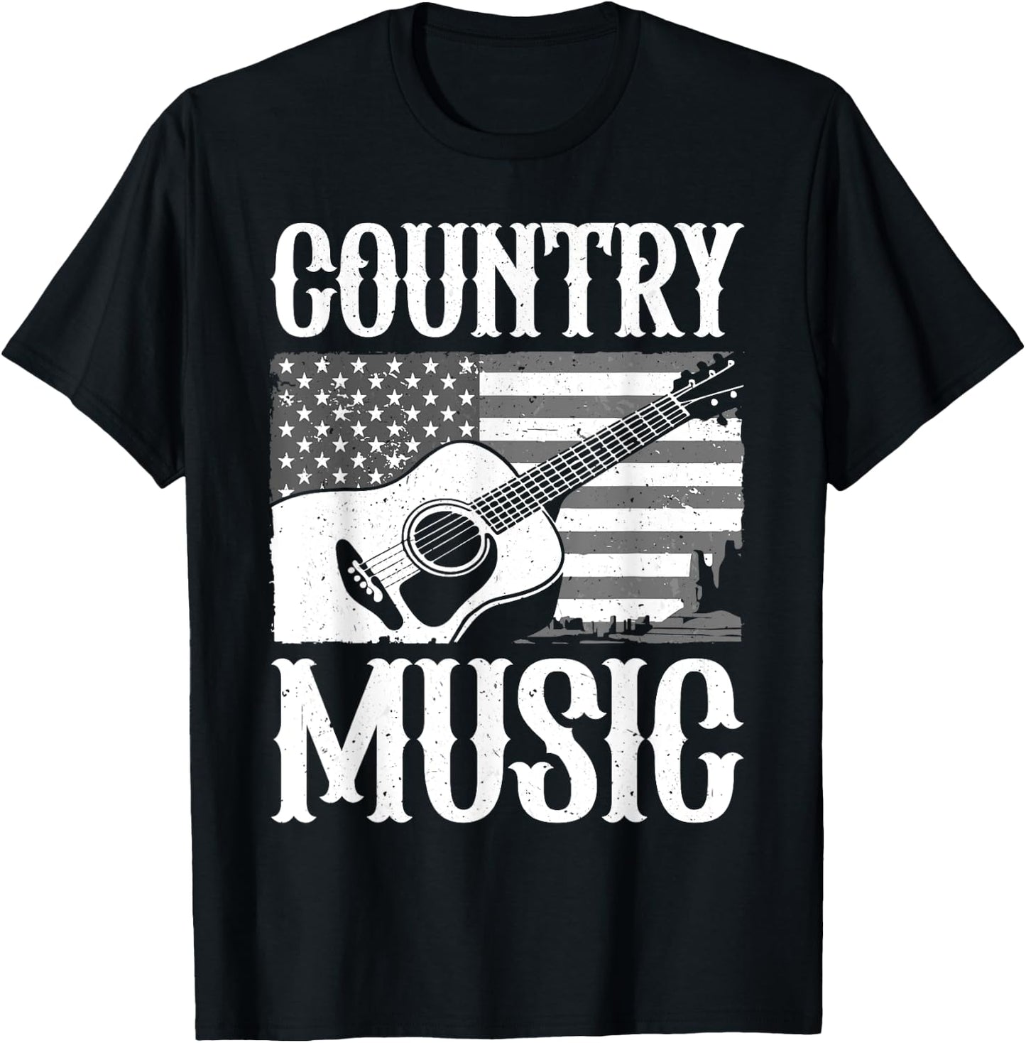 Cool Country Music Art Women Classic Country Music T-Shirt - T-Shirt | Black