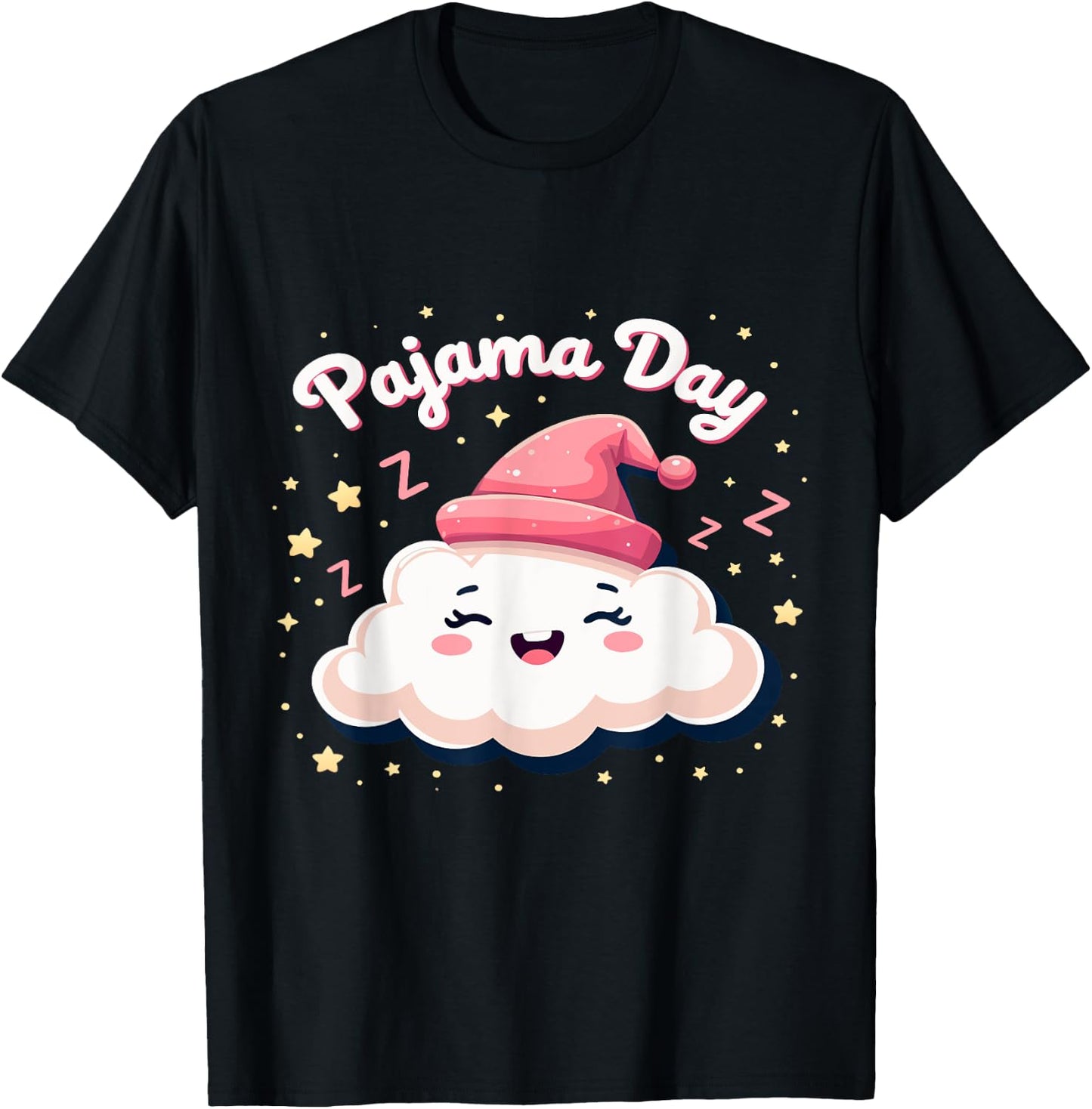 Pajama Day School Spirit Week Fun Cloud Teacher Student Cute T-Shirt - T-Shirt | Black