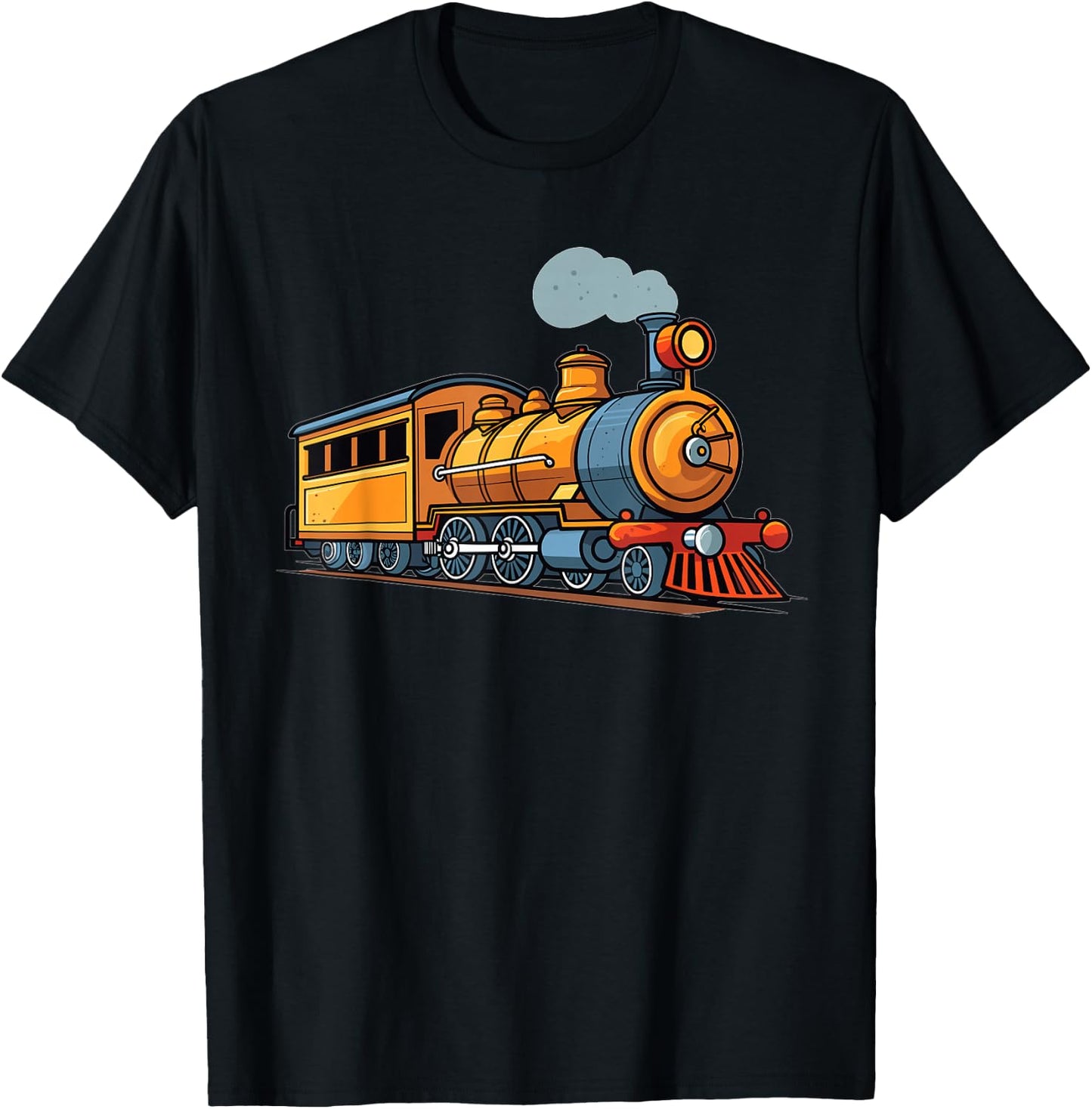 Cartoon Train I Train for Kids , Black, S T-Shirt - T-Shirt | Black