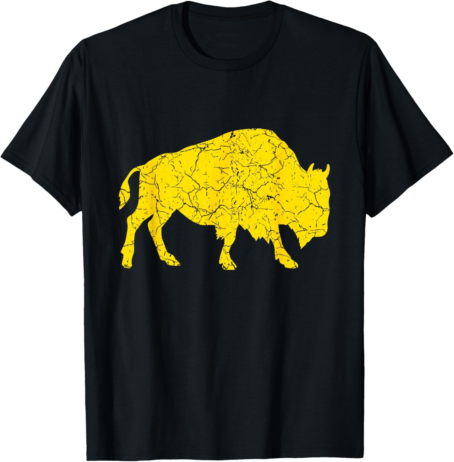 Yellow Buffalo I Vintage Bison T-Shirt - T-Shirt | Black