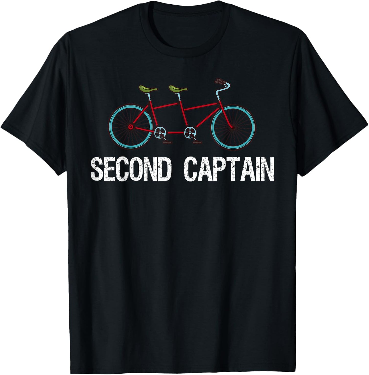 Tandem Bike Second Captain Gifts Bicycle Cycling T-Shirt - T-Shirt | Black