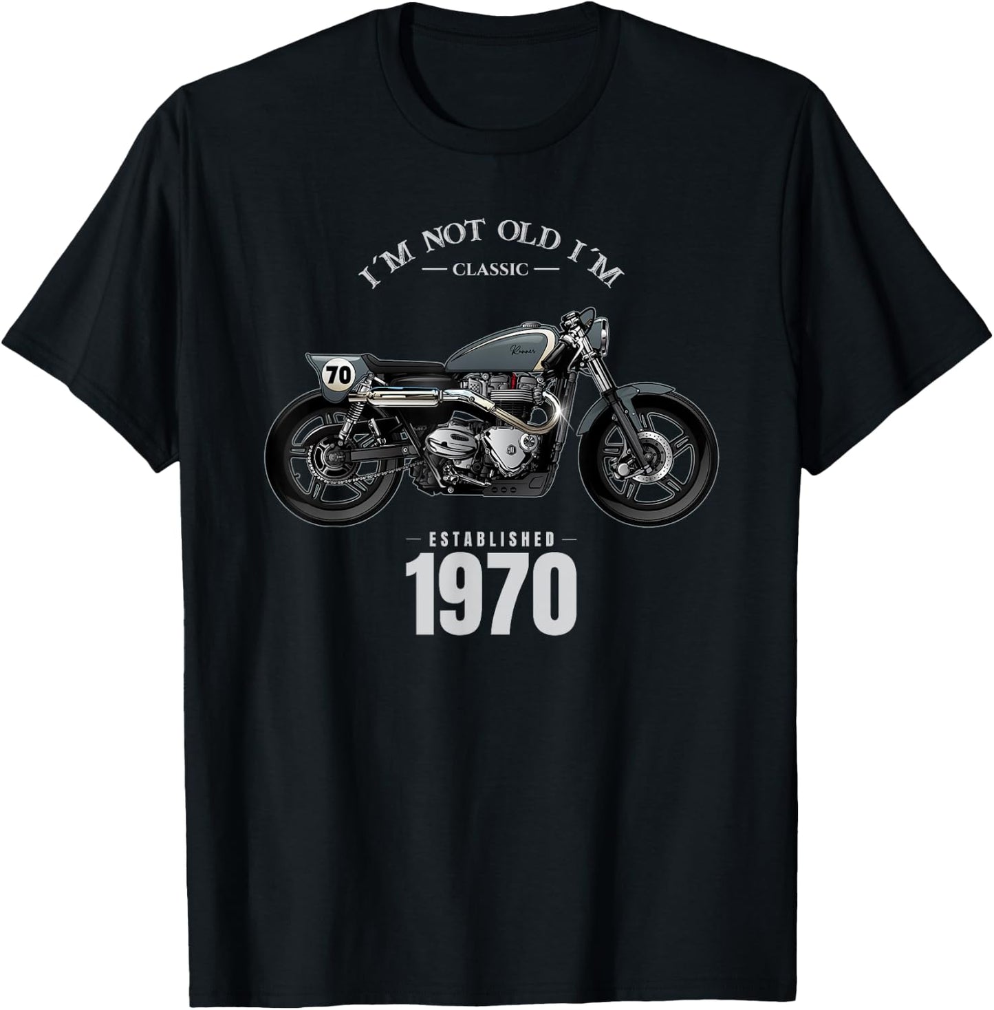 55th Birthday Man Motorcycle Biker Biker 1970 T-Shirt - T-Shirt | Black