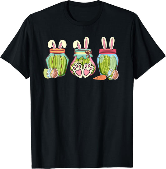 Easter pickle bunnie funny pickle lovers easter pickles T-Shirt - T-Shirt | Black