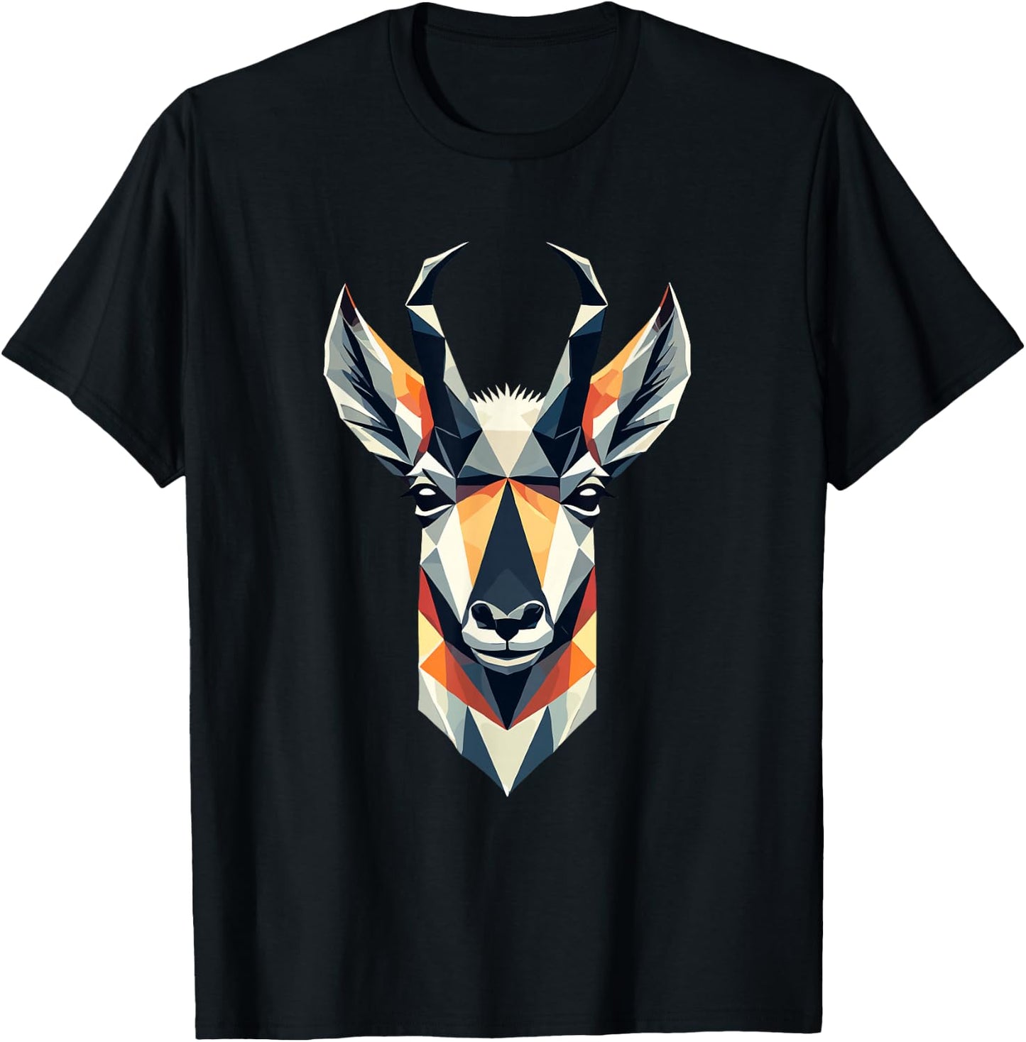 Geometric Art Pronghorn American Antelope Pronghorns T-Shirt - T-Shirt | Black