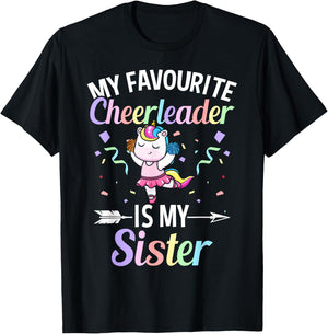 My Favourite Cheerleader Is My Sister Cheerleading Cheer T-Shirt - T-Shirt | Black