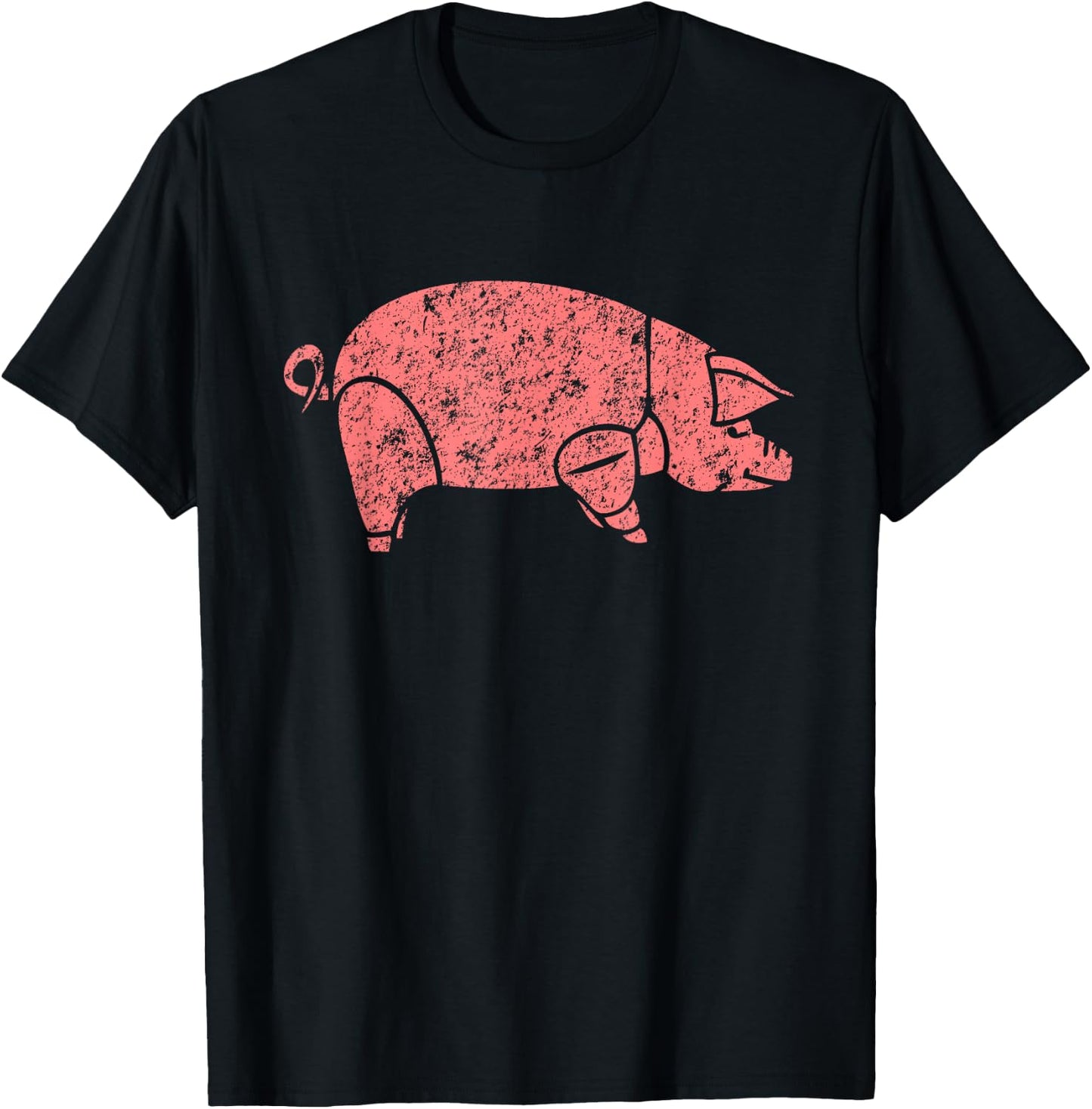 Pig rock meat bacon gilmour academy pink animals as worn by T-Shirt - T-Shirt | Black