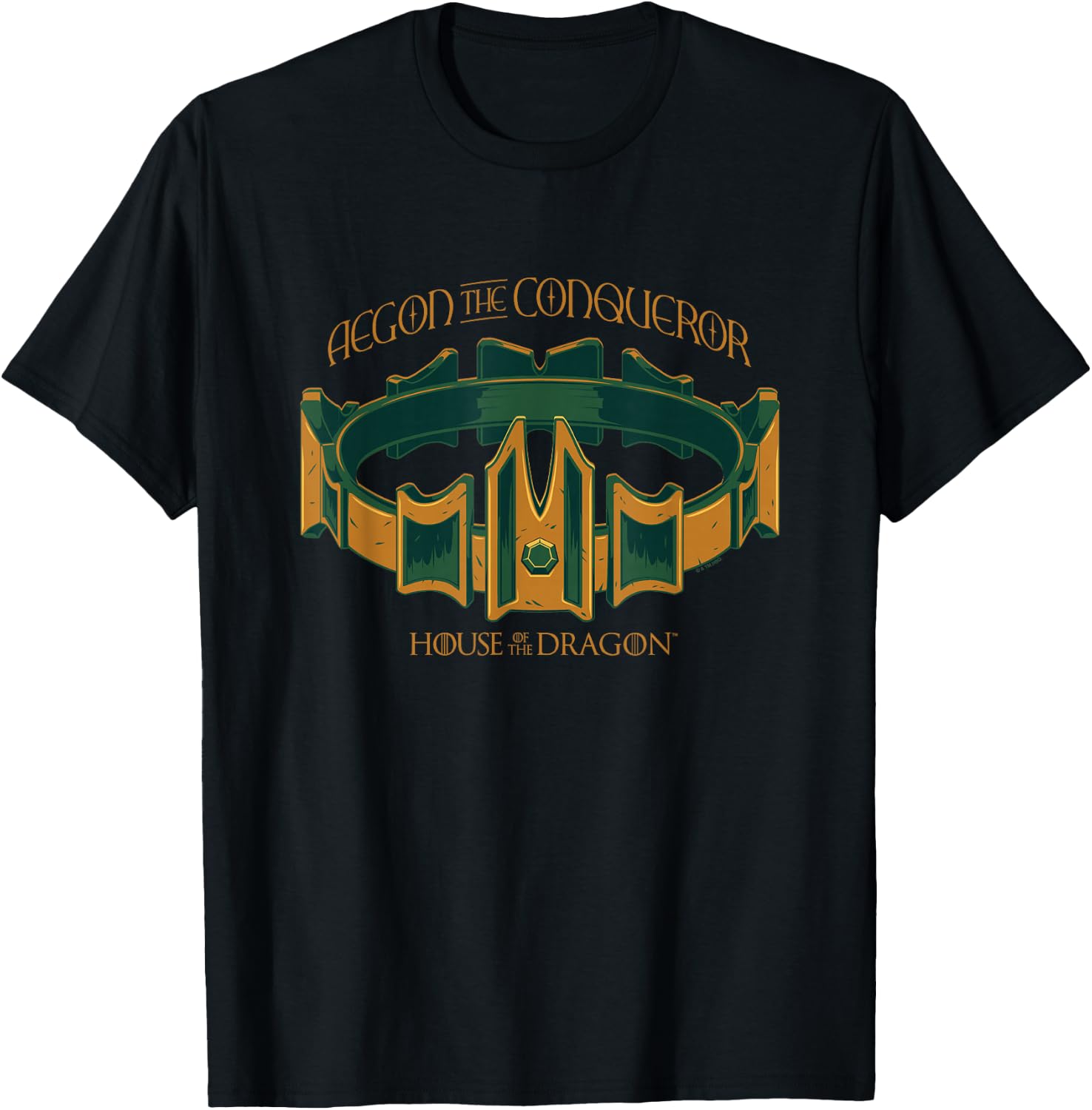 House of the Dragon Aegon The Conqueror Crown Chest Poster T-Shirt - T-Shirt | Black