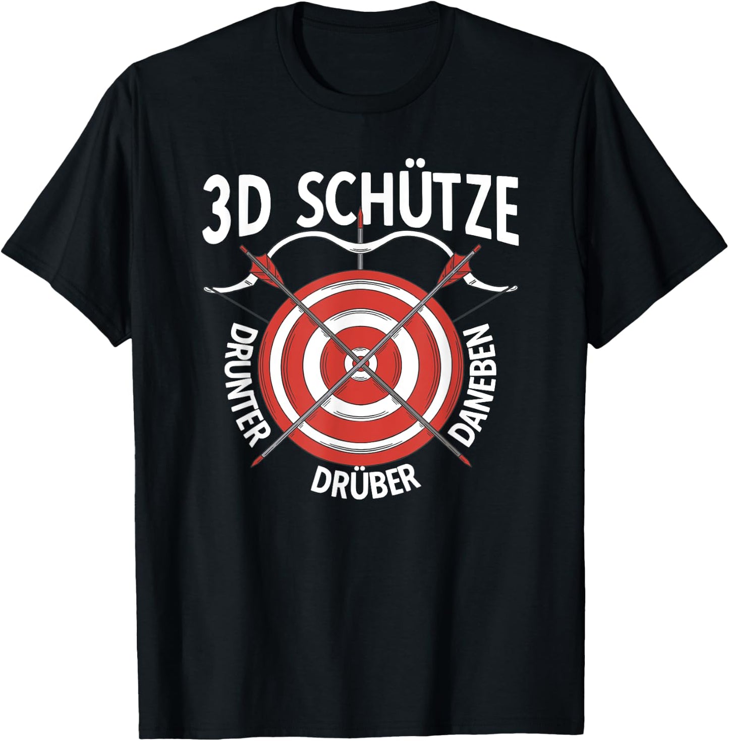 3-D Bogenschießen Bogensport Bogenschütze Bogenschießen T-Shirt - T-Shirt | Black