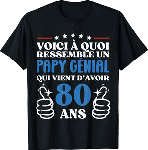 80 Years Gift Humor Birthday Grandpa Great , Black, S T-Shirt - T-Shirt | Black