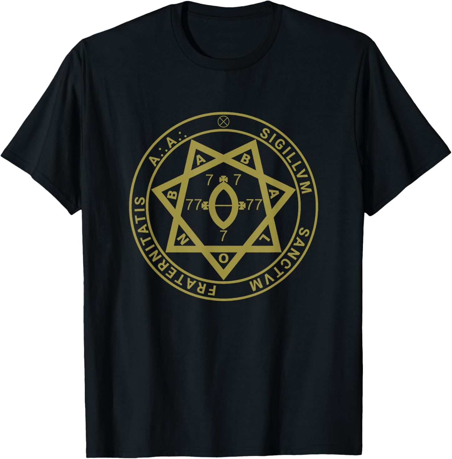 Babalon Heptagram Astrum Argentum Order Seal Crowley A.'.A.' T-Shirt - T-Shirt | Black