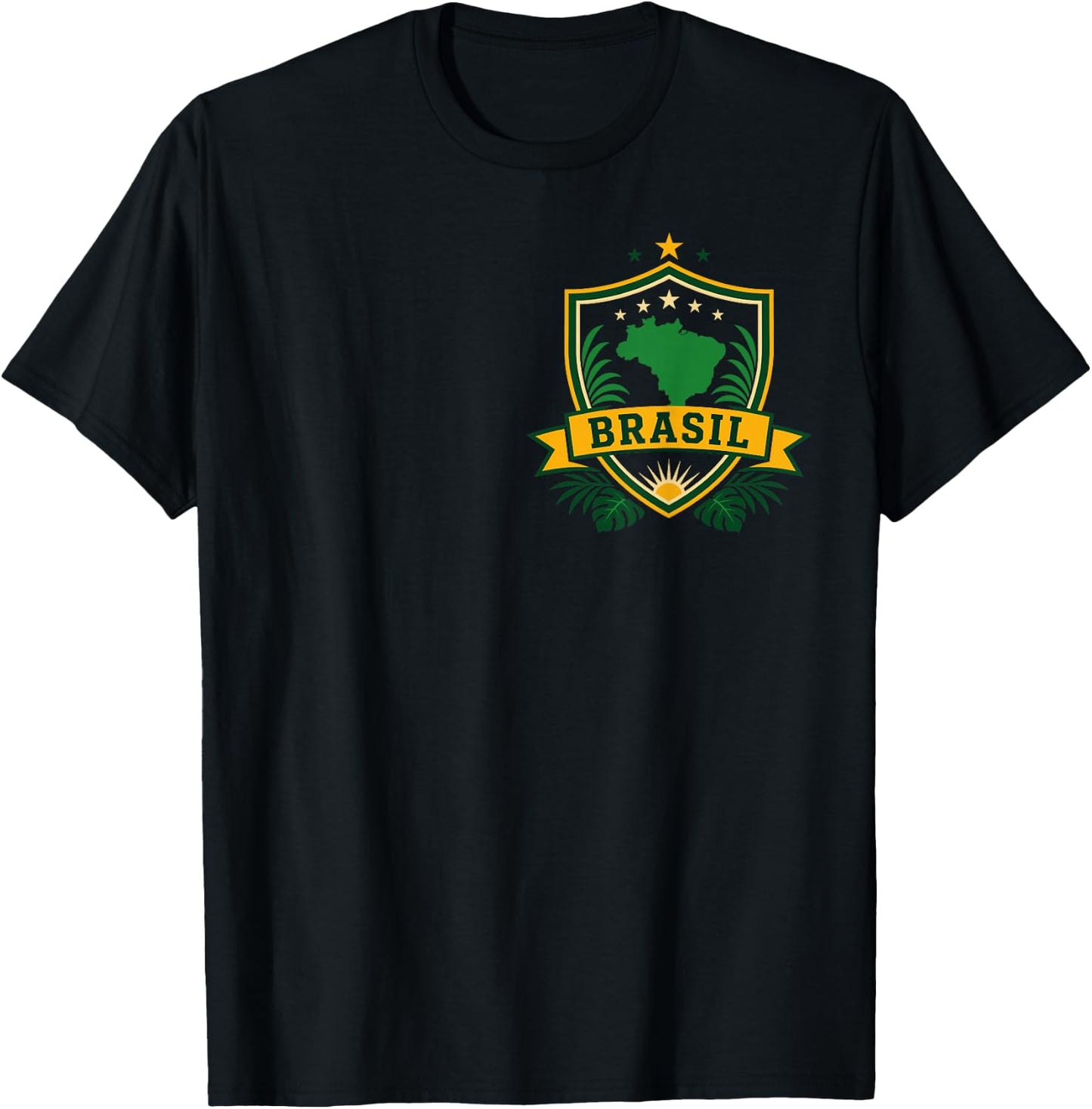 Brasil Tropical Pride Vintage Emblem T-Shirt - T-Shirt | Black