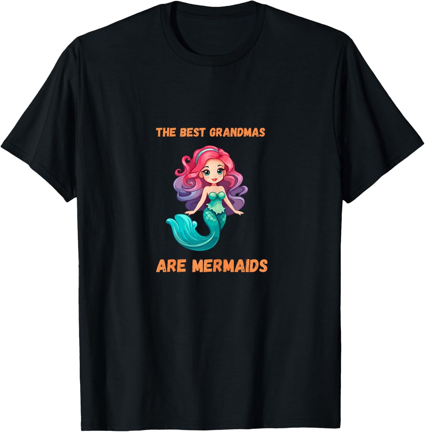 Best Grandmas Are Mermaids Granny T-Shirt - T-Shirt | Black