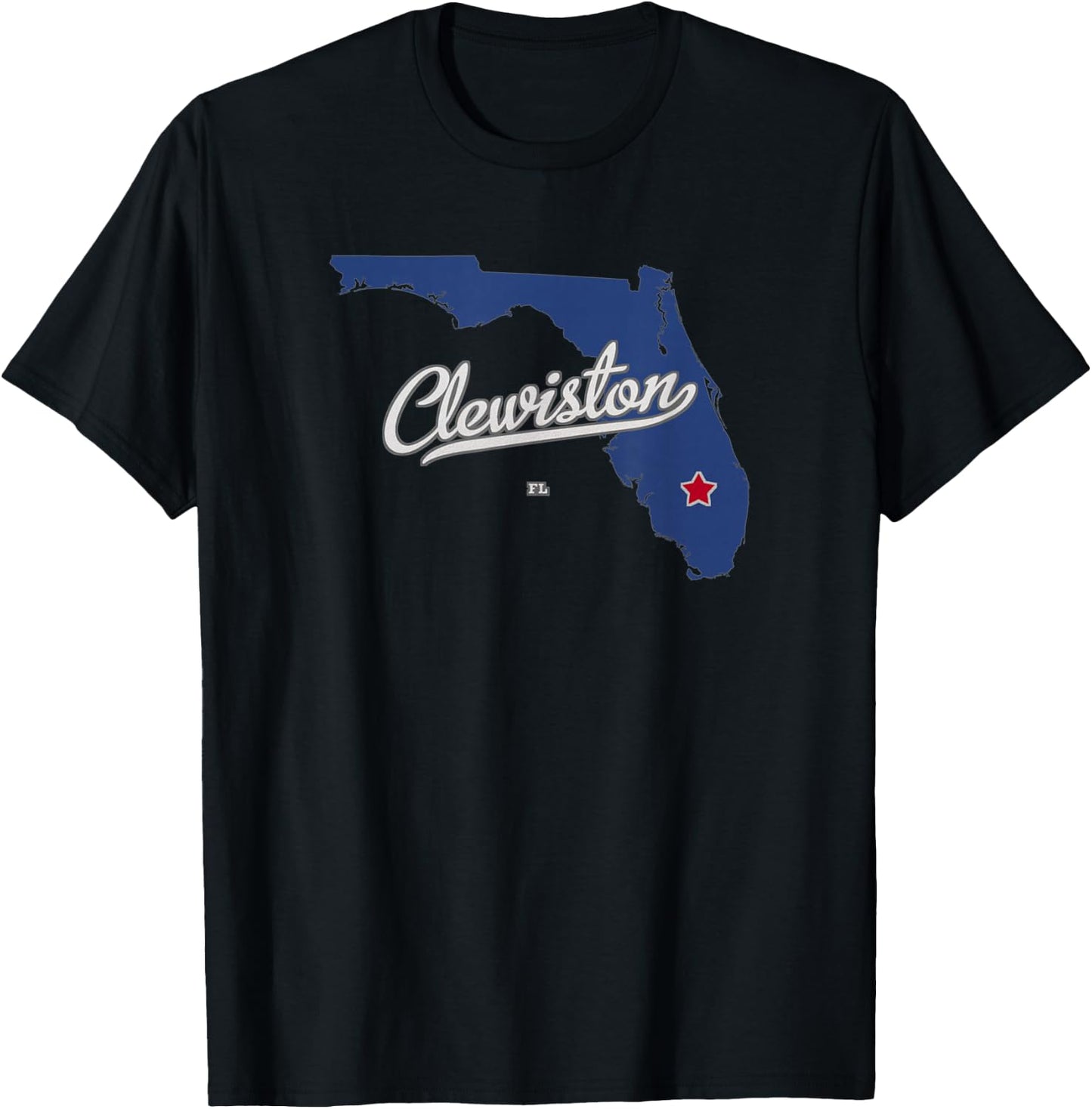 Clewiston Florida FL Map T-Shirt - T-Shirt | Black