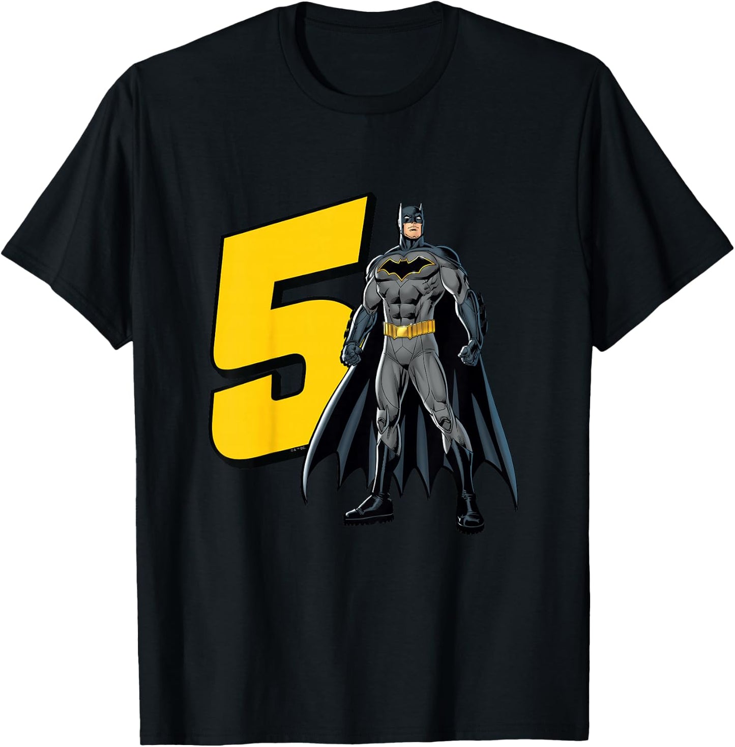 Kids Batman Super Hero 5th Birthday T-Shirt - T-Shirt | Black