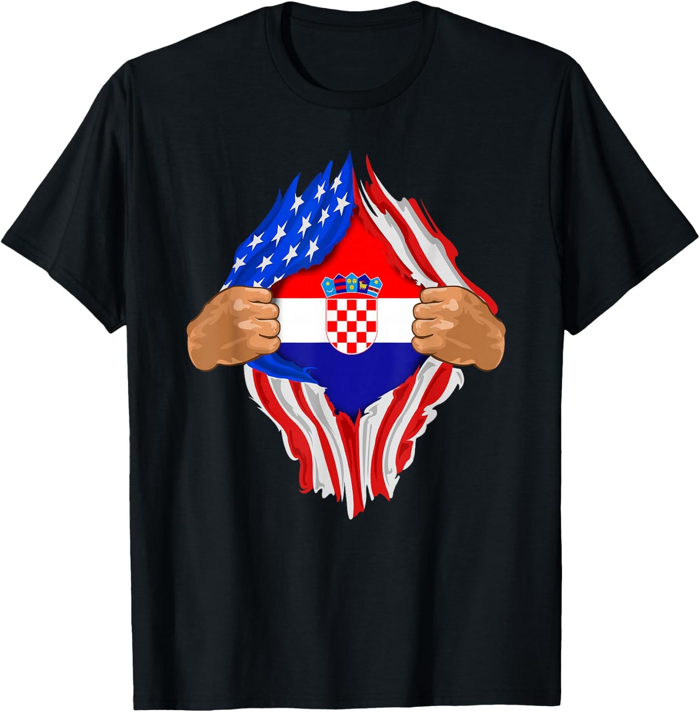 Croatian Blood Inside Me | Croatia Flag Gift T-Shirt - T-Shirt | Black