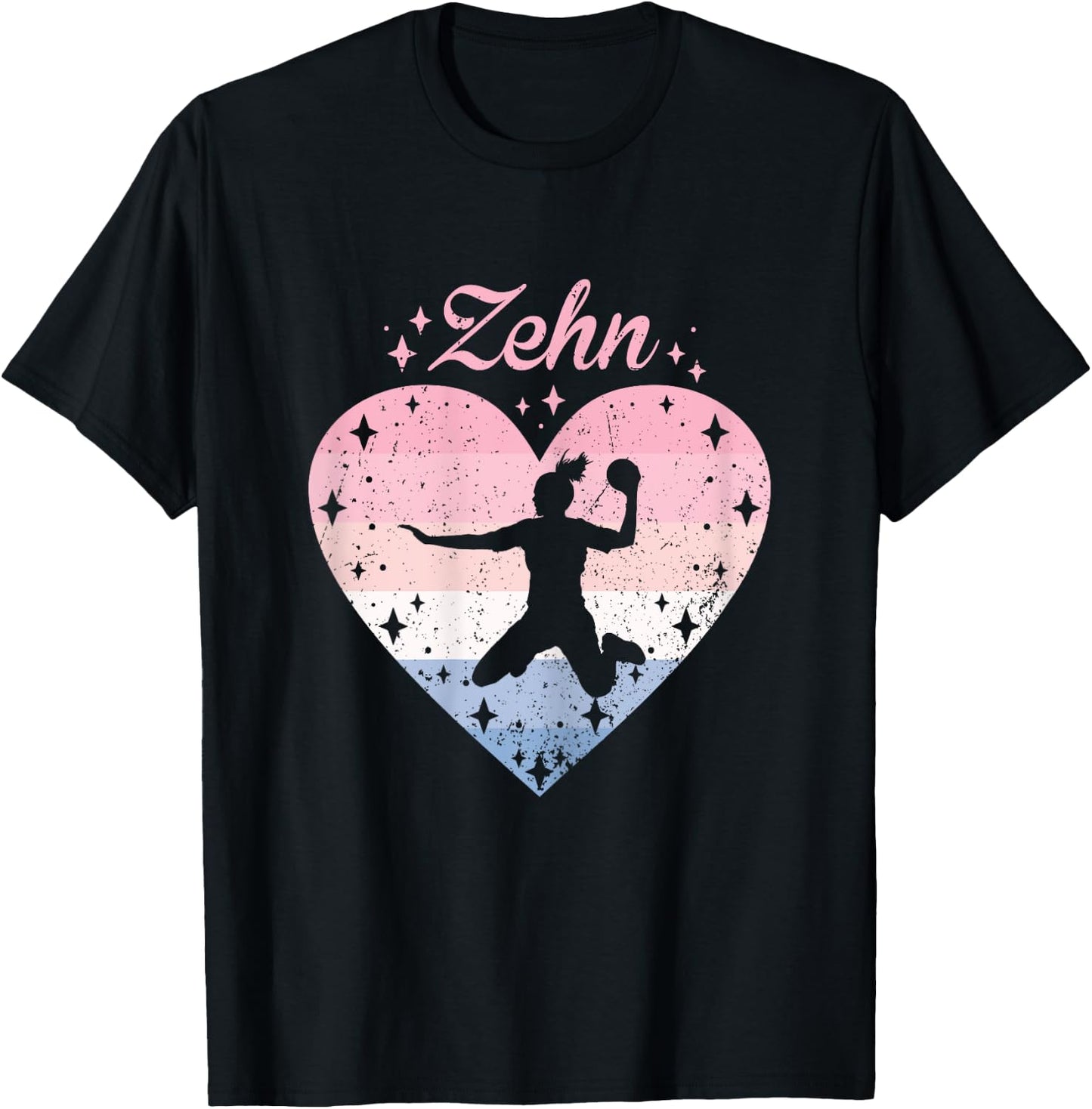 10th Birthday Girl Cute Handball Player 10 Years , black, s T-Shirt - T-Shirt | Black