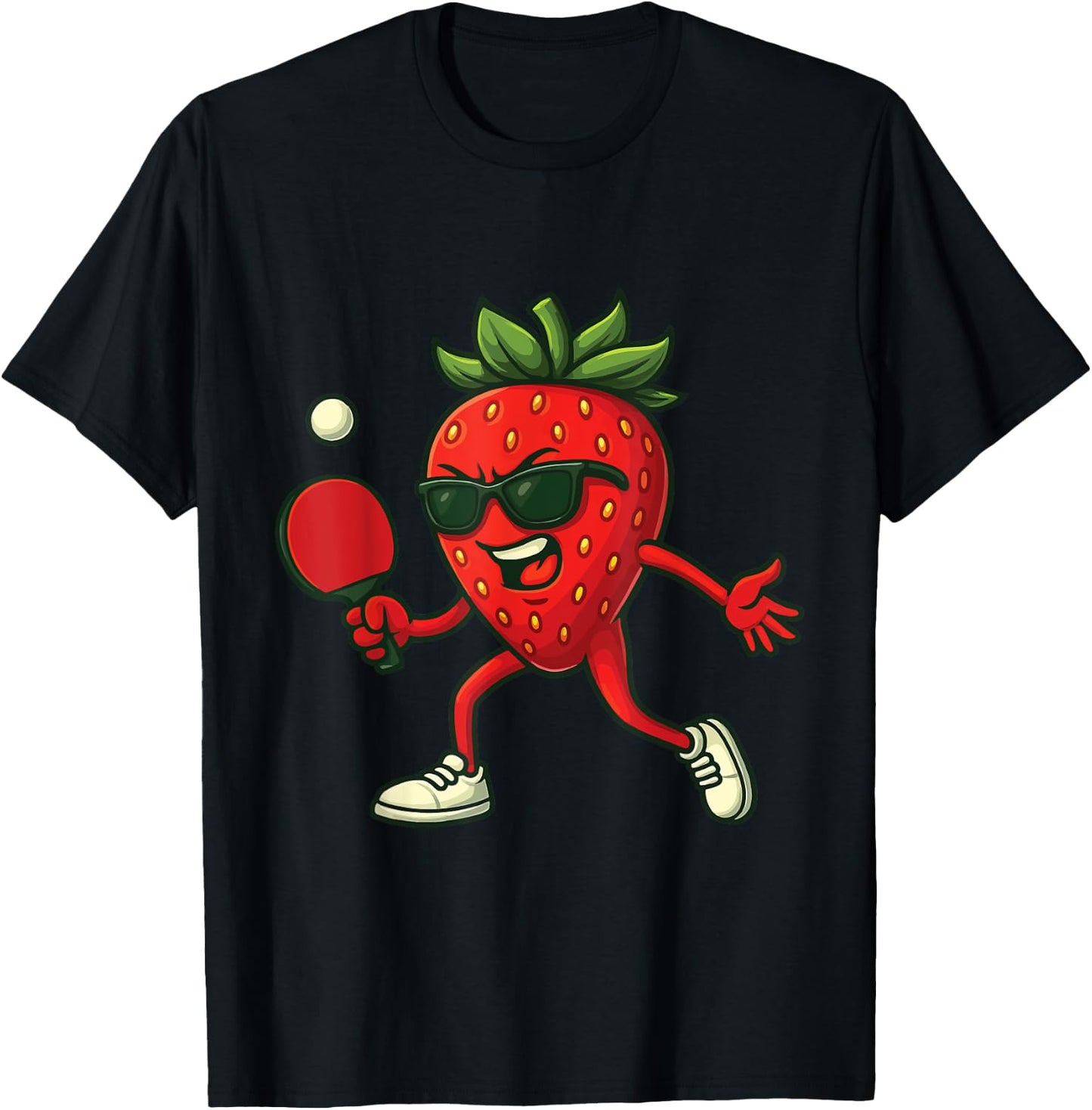 Tennis de Table Fraise T-Shirt - T-Shirt | Black
