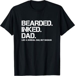 Bearded Inked Dad - Father's Day Gift T-Shirt - T-Shirt | Black