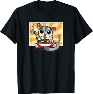 Girls Cute Kawaii Japanese Ramen Sugar Glider Lover T-Shirt - T-Shirt | Black