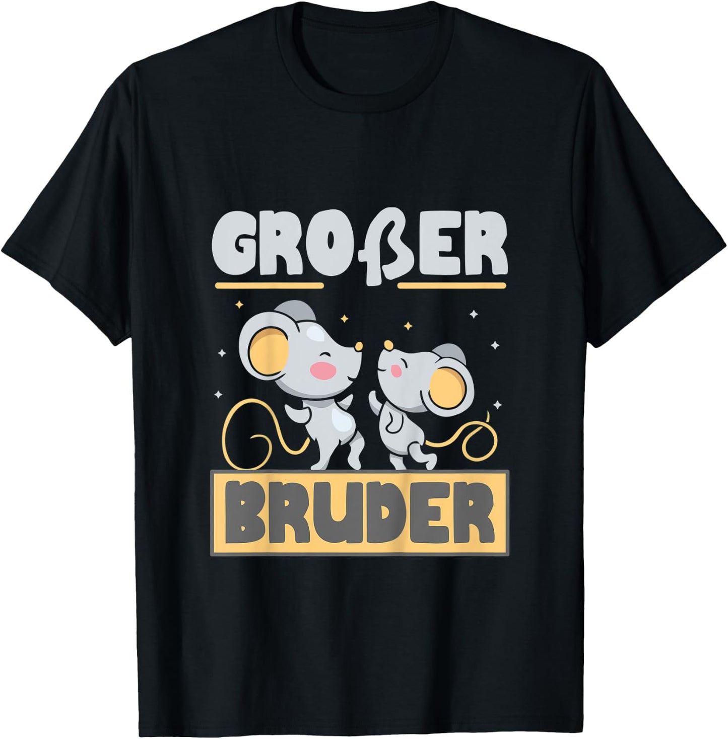 Kinder Großer Bruder Mäuse Maus Geschwister Babyparty T-Shirt - T-Shirt | Black