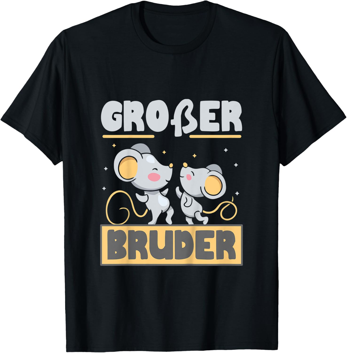 Kinder Großer Bruder Mäuse Maus Geschwister Babyparty T-Shirt - T-Shirt | Black