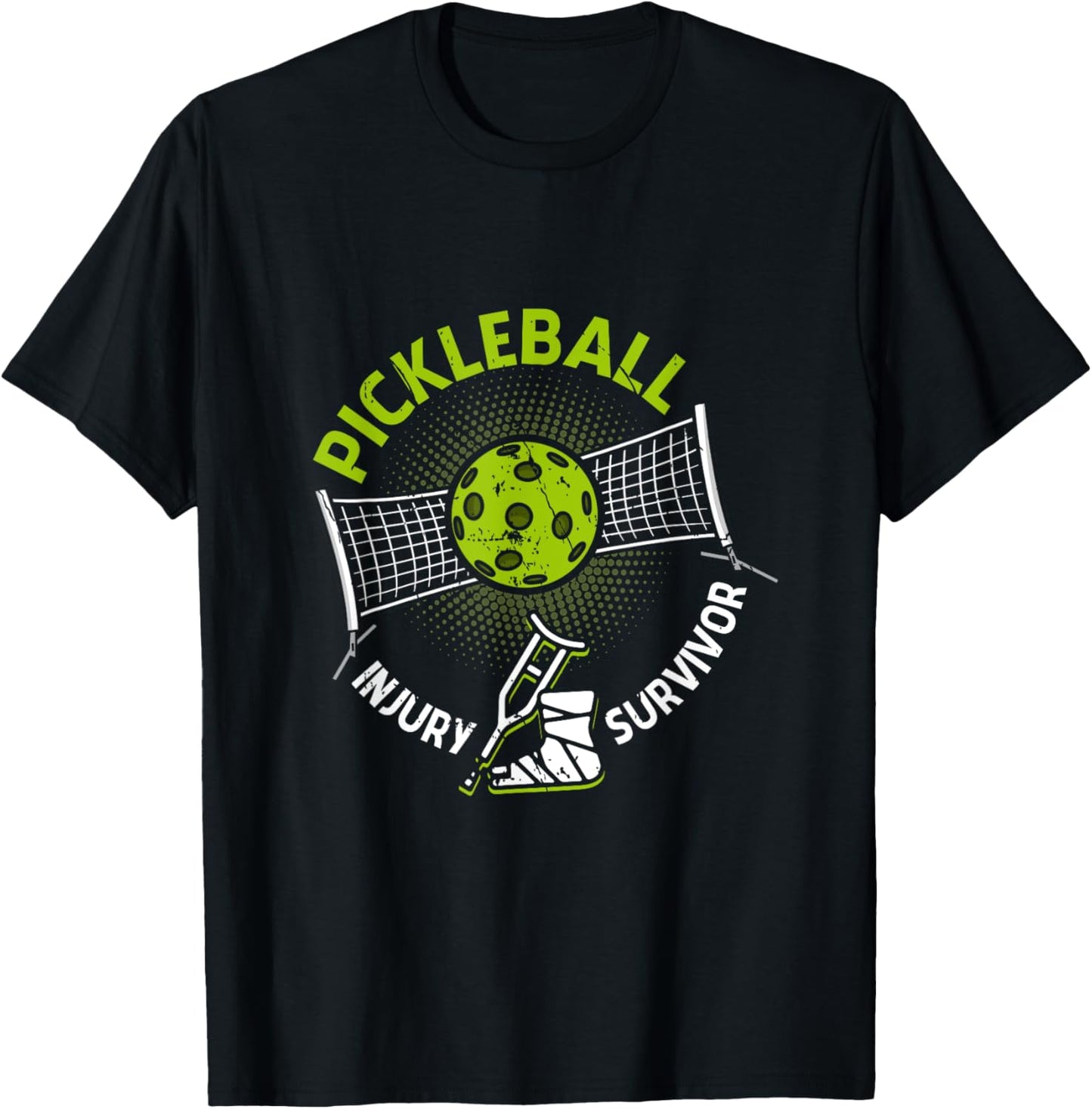 Pickleball Injury Survivor Funny Pickle Senior Sport Player T-Shirt - T-Shirt | Black