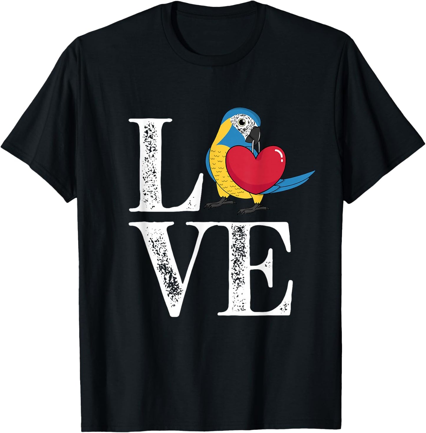 Love Parrot I Blue-throated Macaw T-Shirt - T-Shirt | Black