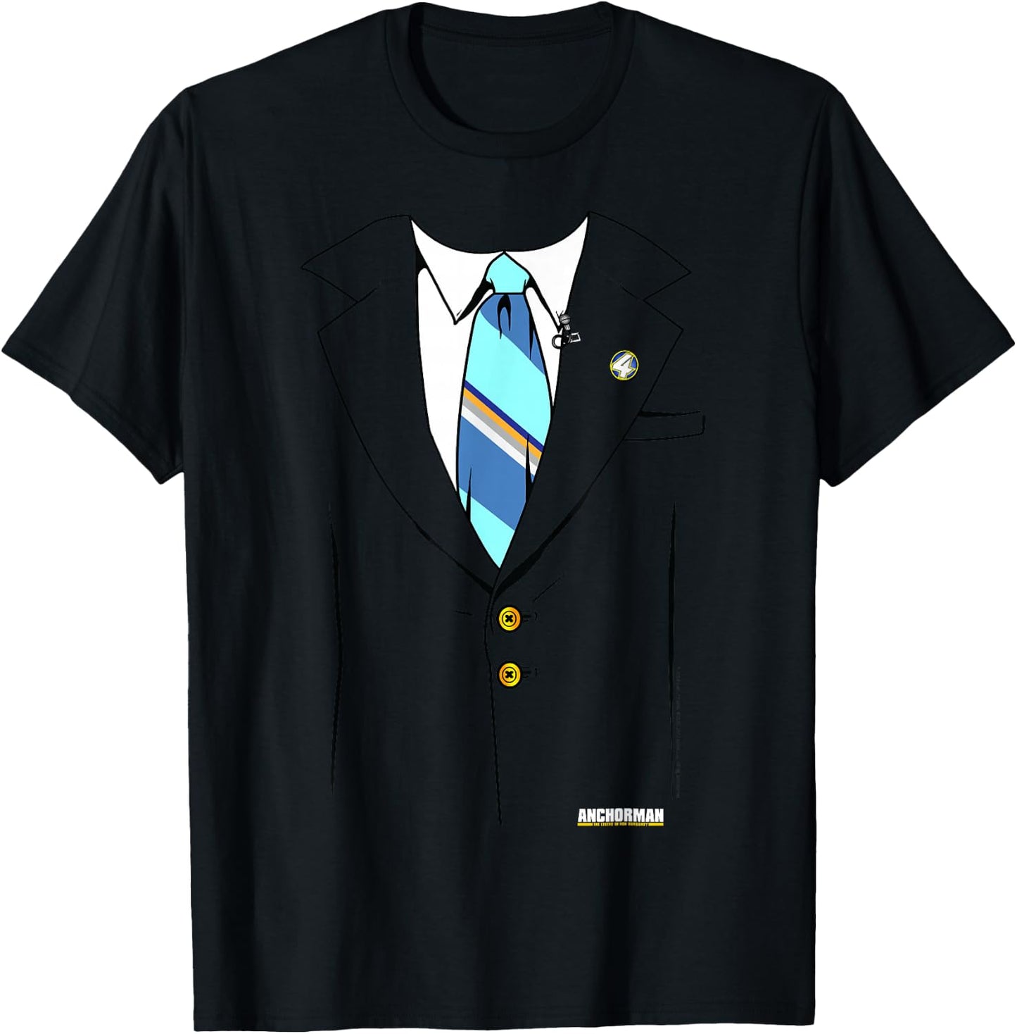 Anchorman Ron Burgundy Suit Jacket T-Shirt - T-Shirt | Black