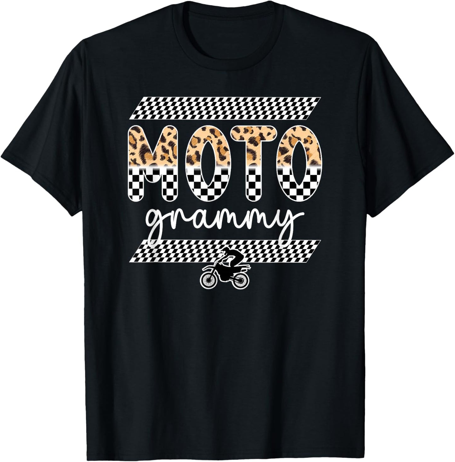 Moto Grammy Leopard Motocross Grammy Motocross Rider Grammy T-Shirt - T-Shirt | Black