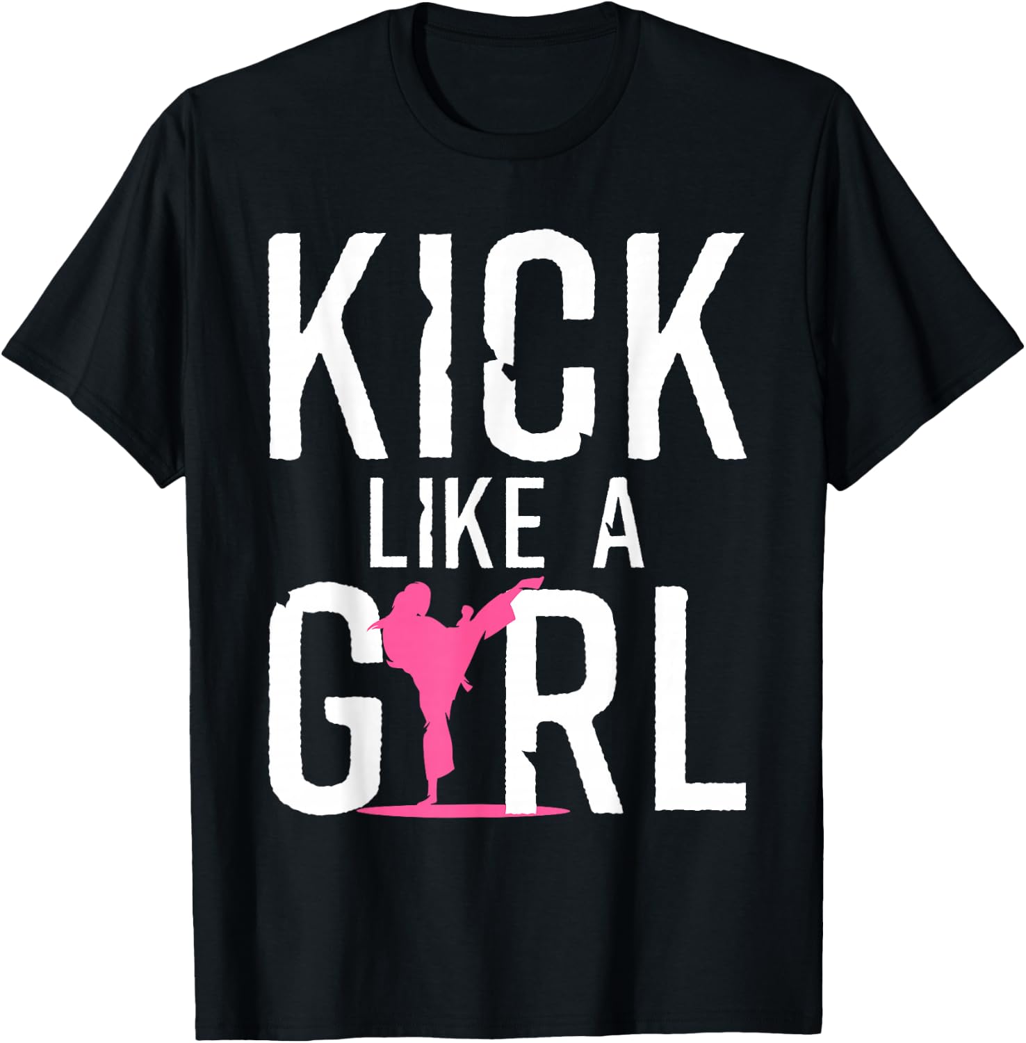 Cool Karate Gift Kickboxing Karate Lover Taekwondo Cute Karate Design For Girls Women Kids Martial Arts Kung Fu Black T-Shirt - T-Shirt | Black