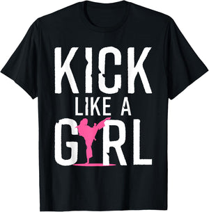 Cool Karate Gift Kickboxing Karate Lover Taekwondo Cute Karate Design For Girls Women Kids Martial Arts Kung Fu Black T-Shirt - T-Shirt | Black