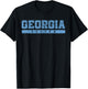 Georgia Soccer Sky Blue Vintage Text T-Shirt - T-Shirt | Black