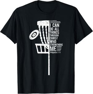 Christian Disc Golf I Can Do All Things Philippians 4 13 T-Shirt - T-Shirt | Black