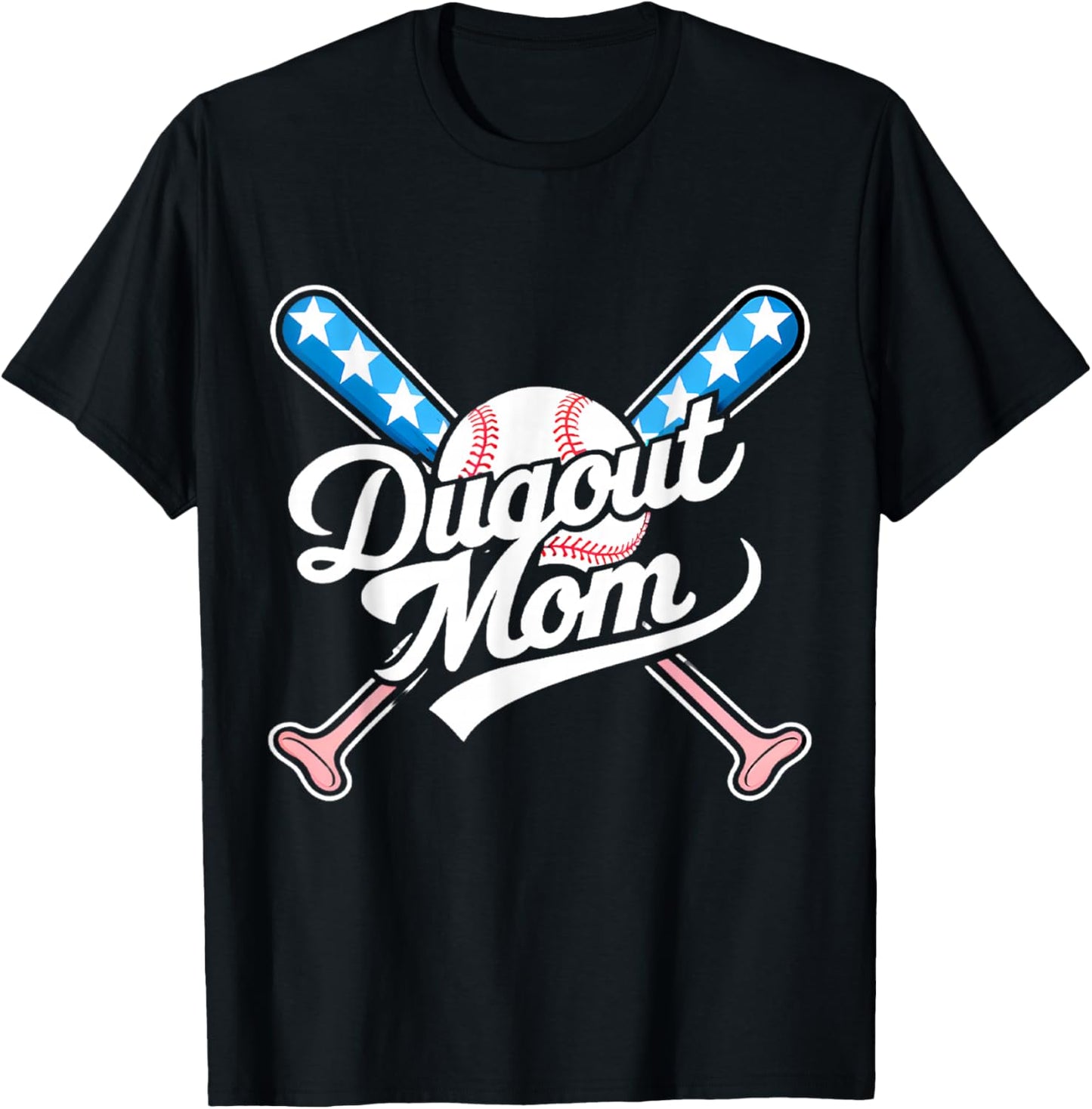 Dugout Mom TBall Ball Baseball T-Shirt - T-Shirt | Black