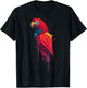 Colorful Parrot Watercolor T-Shirt - T-Shirt | Black