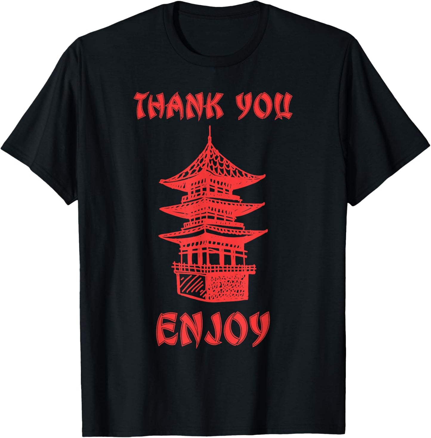 Chinese Takeout Food Thank You Box For Chef Asian Cuisine T-Shirt - T-Shirt | Black