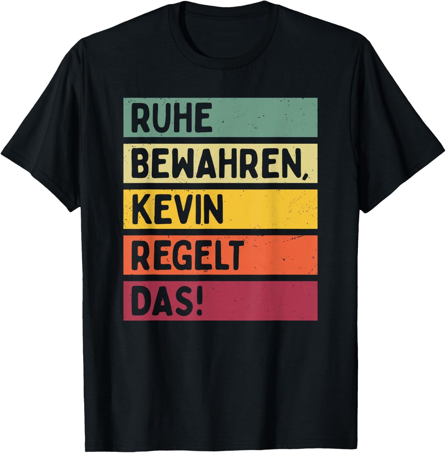 with German Text in Retro Colours [German Language], black T-Shirt - T-Shirt | Black