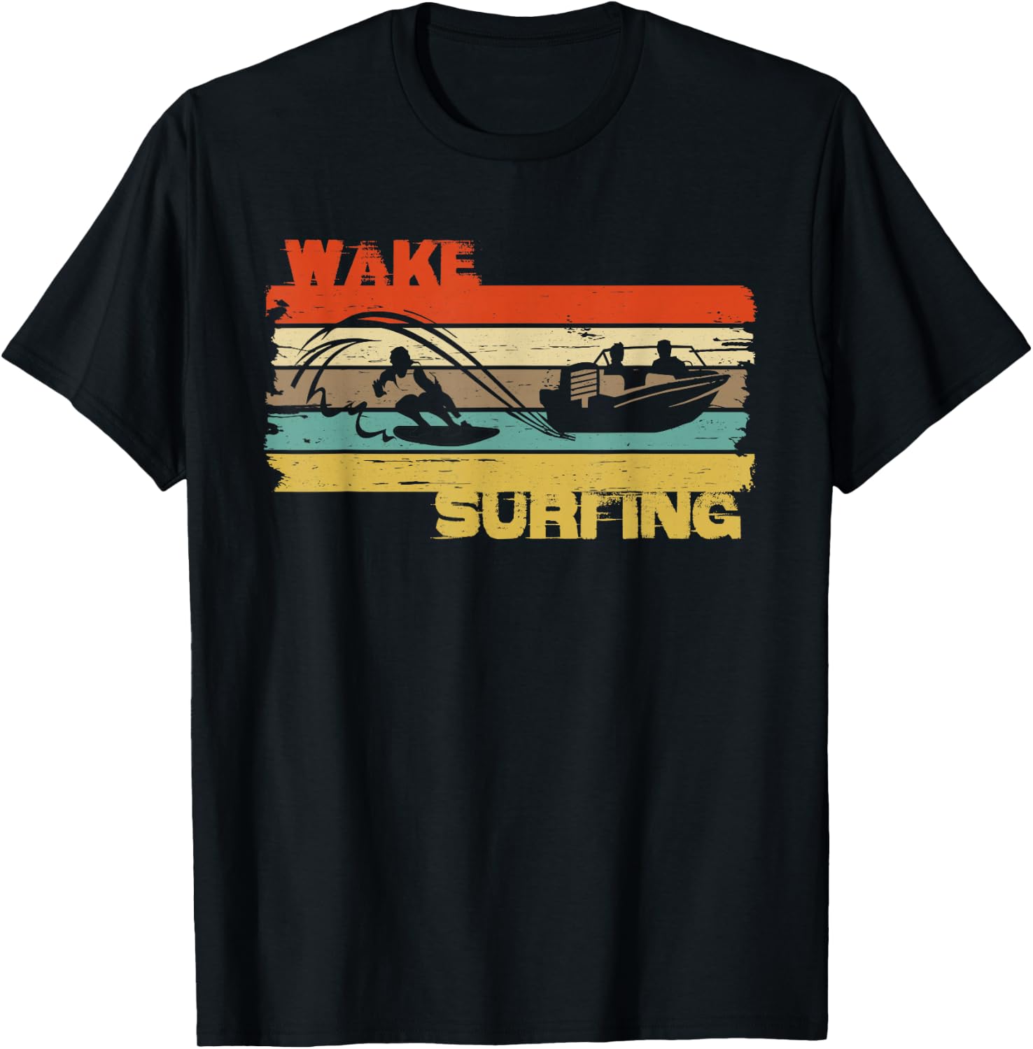 Wakesurfing wake surf vintage shirt for pro wakesurfer T-Shirt - T-Shirt | Black