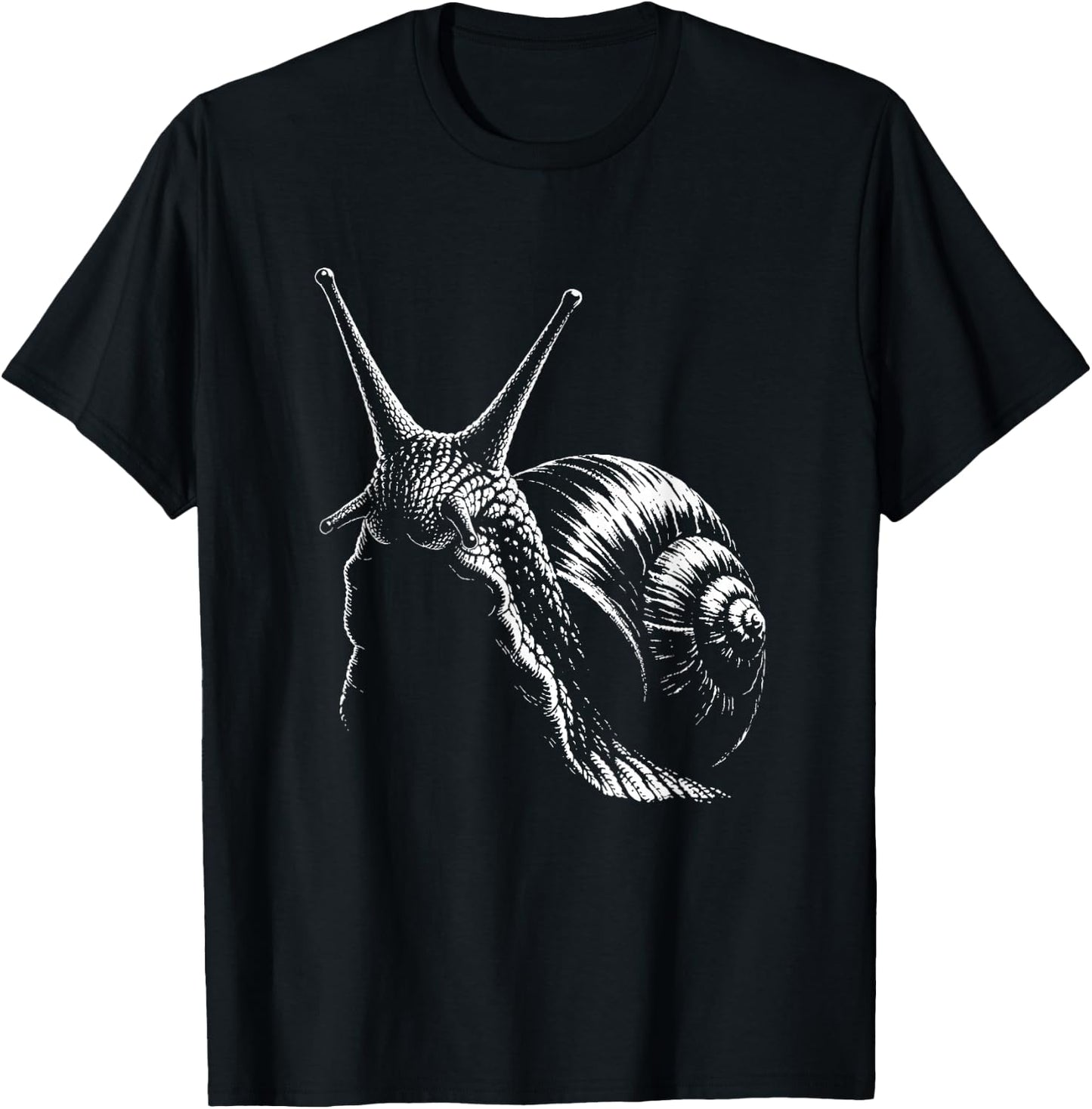 Snail Portrait Black and White T-Shirt - T-Shirt | Black