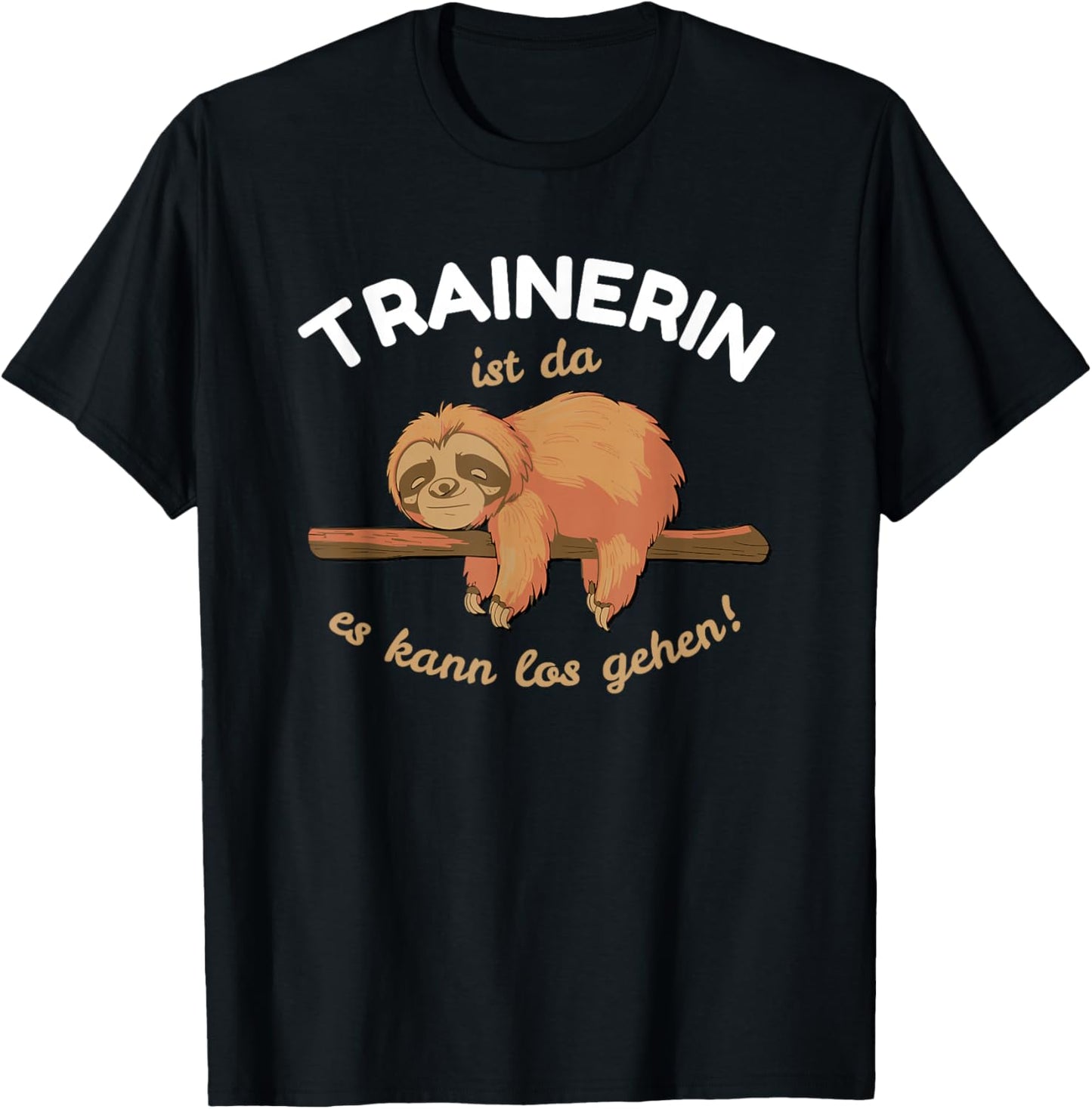Trainerin ist da - Faultier Schlafen Lustig Fitness T-Shirt - T-Shirt | Black