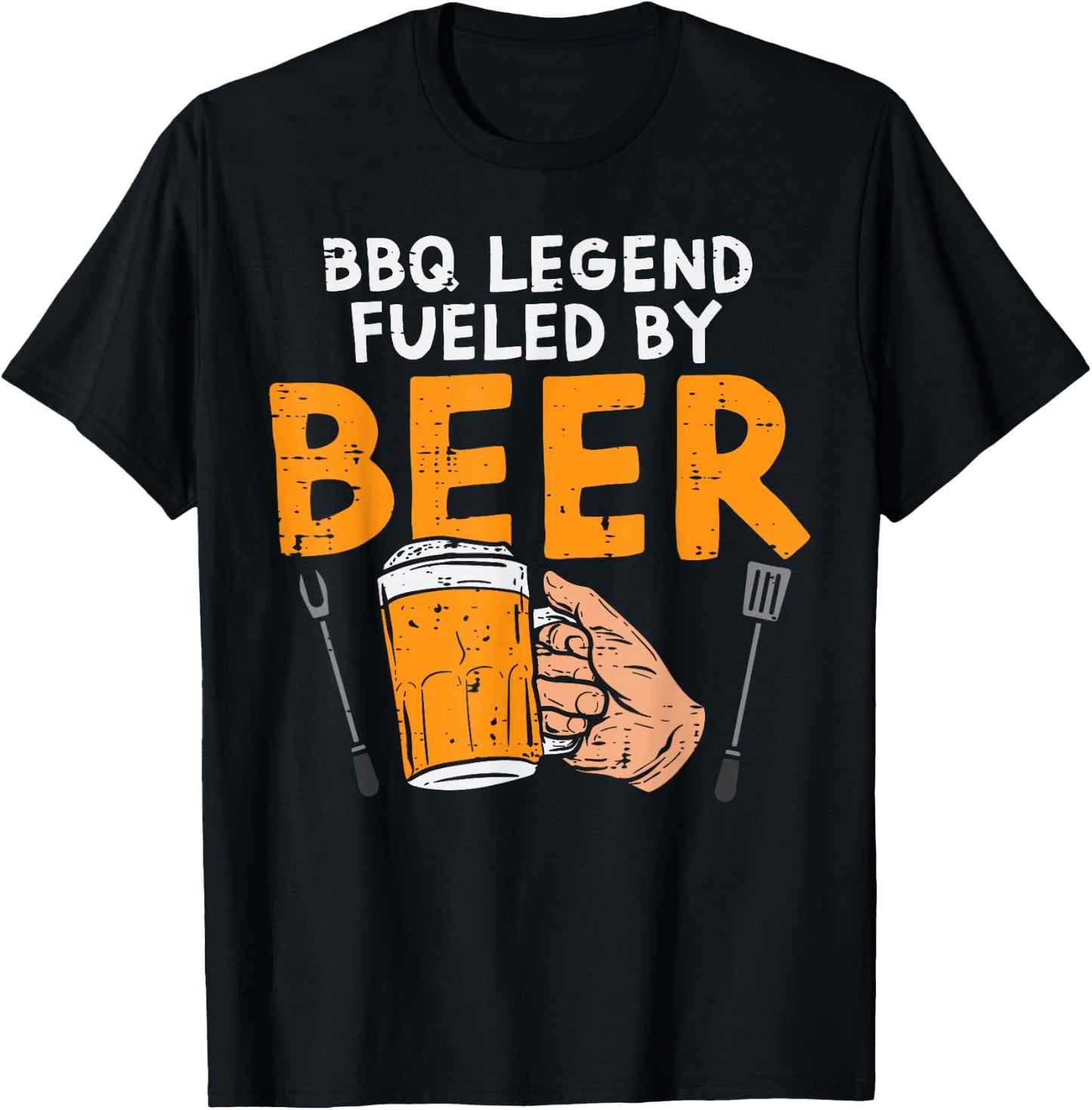 Bbq Legend Fueled Funny Barbecue Grill Meat Grill Dad Men T-Shirt - T-Shirt | Black