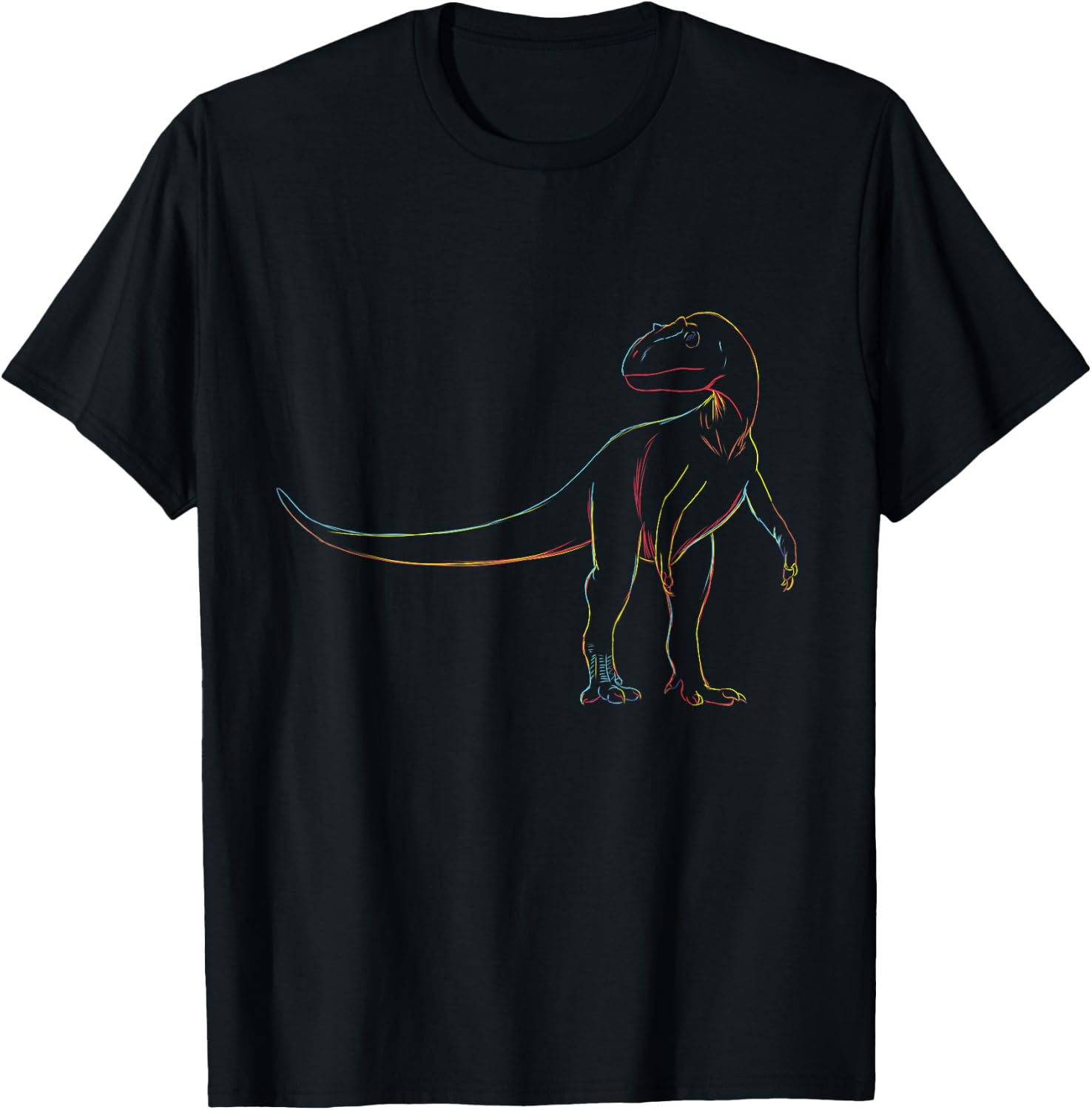 Artistic Sketch Theropod Allosaurus T-Shirt - T-Shirt | Black