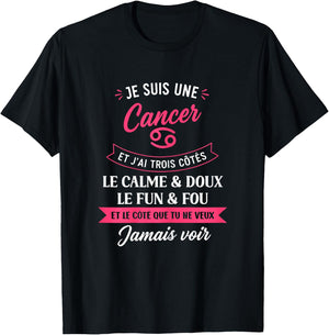 Zodiaque Signe Astro Fille Humour Je suis Cancer T-Shirt - T-Shirt | Black
